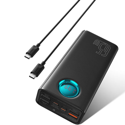 Batterie Externe Baseus Amblight à Affichage Numérique, 26800mAh, 65W, QC + PD, 1 x USB-C - 4 x USB-A, Noire P10022402113-00