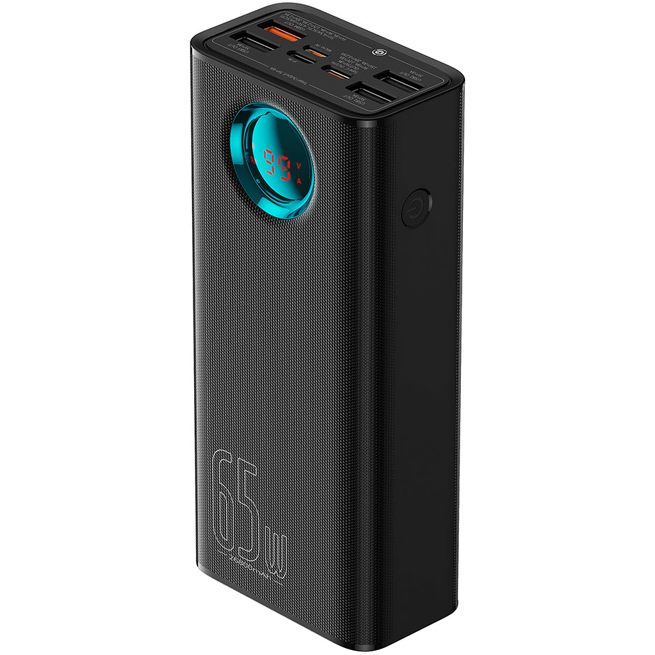 Batterie Externe Baseus Amblight à Affichage Numérique, 26800mAh, 65W, QC + PD, 1 x USB-C - 4 x USB-A, Noire P10022402113-00