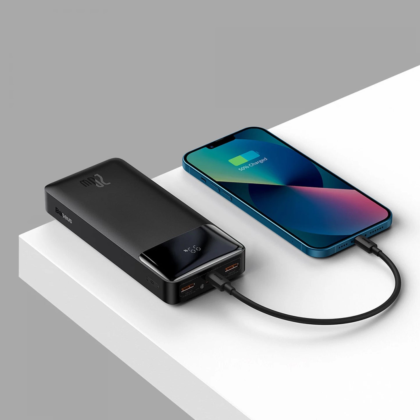 Batterie Externe Baseus Bipow, 20000mAh, 20W, QC + PD, 1 x USB-C - 2 x USB-A, Noire PPBD050501