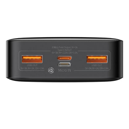 Batterie Externe Baseus Bipow, 20000mAh, 20W, QC + PD, 1 x USB-C - 2 x USB-A, Noire PPBD050501