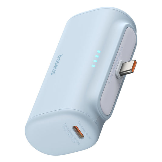 Batteria Esterna Baseus Compact, 5000mAh, 20W, PD, 2 x USB-C, Blu P10068306313-00