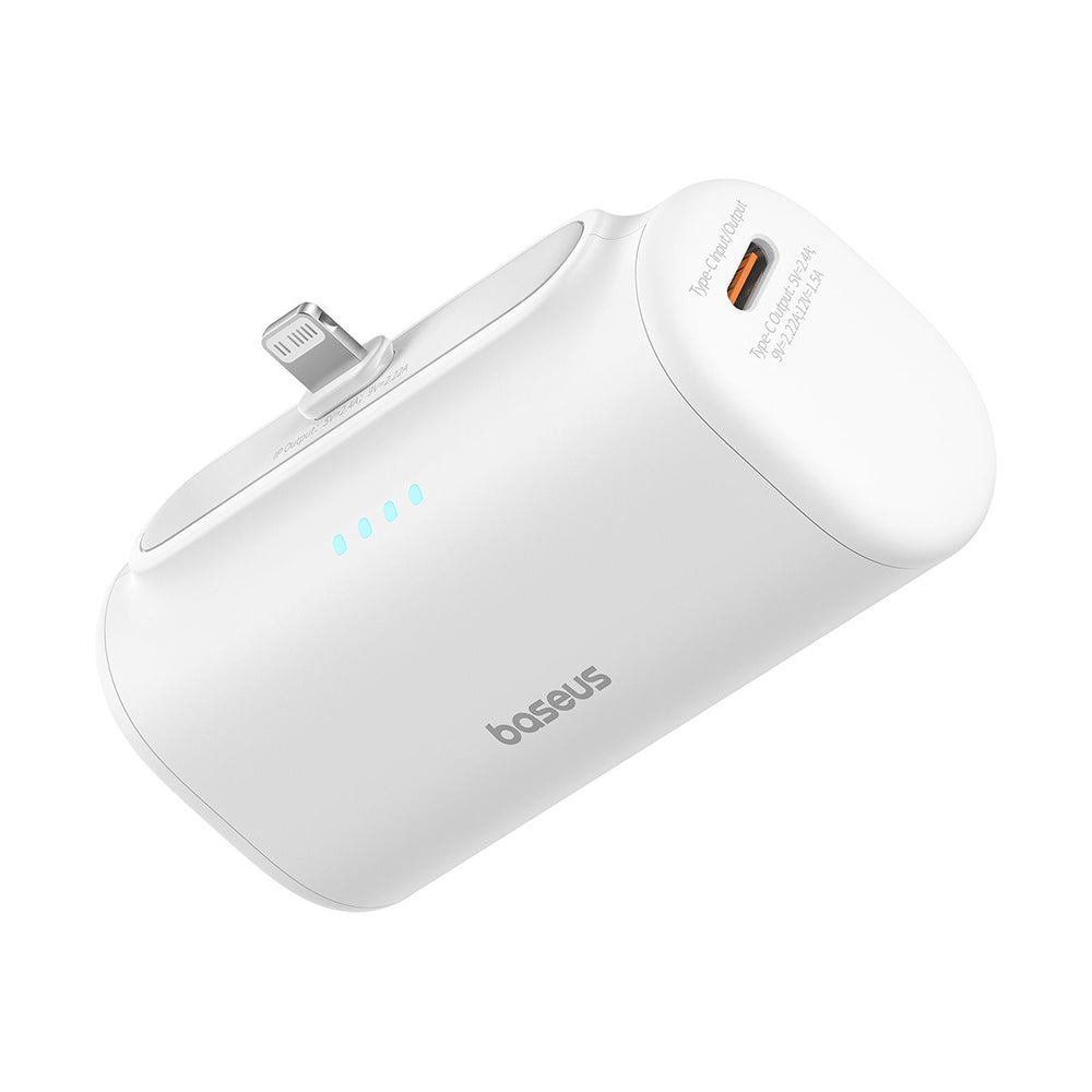 Batteria Esterna Baseus Compact, 5000mAh, 20W, PD, 1 x Lightning - 1 x USB-C, Bianca P10068307213-00