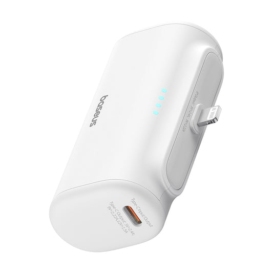 Batteria Esterna Baseus Compact, 5000mAh, 20W, PD, 1 x Lightning - 1 x USB-C, Bianca P10068307213-00