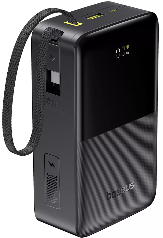 Externer Akku Baseus EnerFill Bipow2 Pro, 30000mAh, 22.5W, QC + PD, 1 x USB-A - 2 x USB-C, Schwarz E0028100