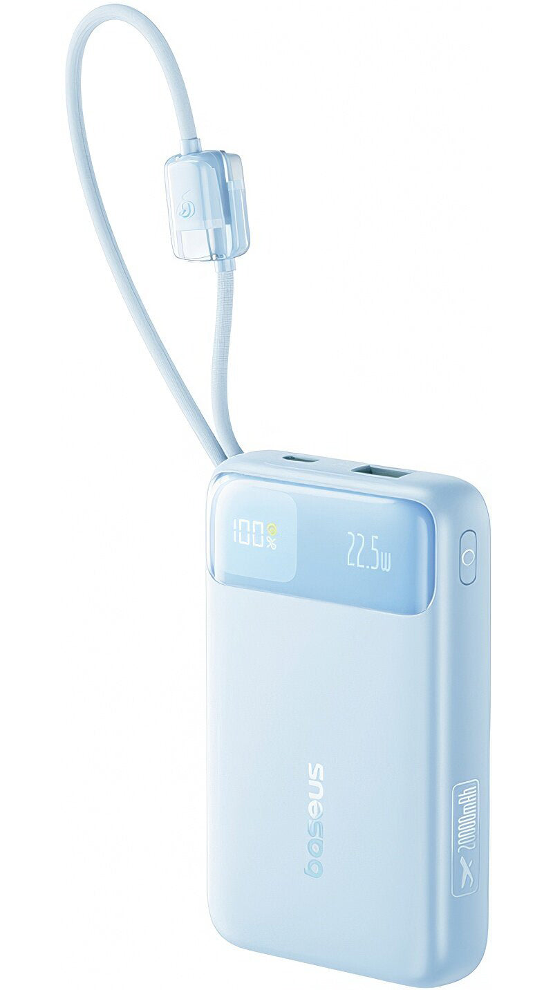 Batterie Externe Baseus EnerFill FC11, 20000mAh, 22,5W, QC + PD, 1 x Lightning - 1 x USB-A - 2 x USB-C, Bleue E0027S06