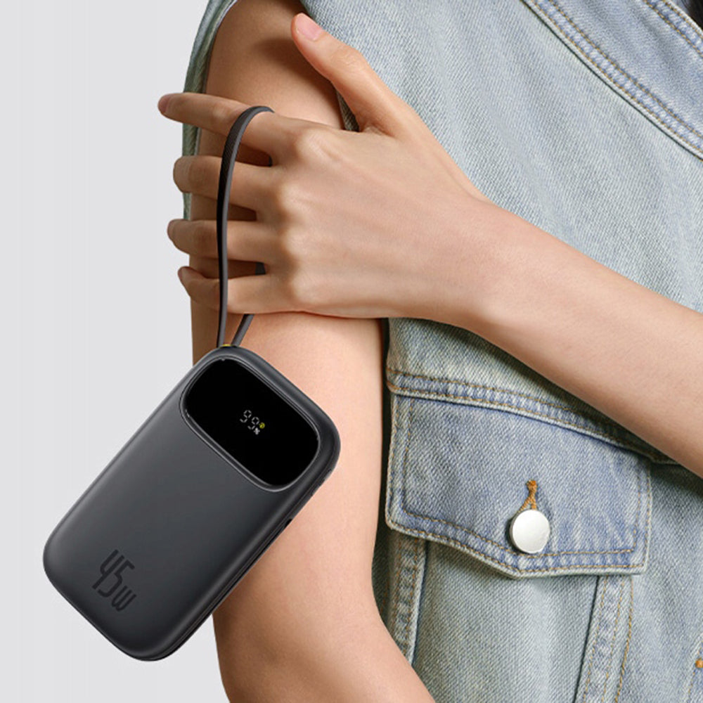 Batterie Externe Baseus EnerFill FC31 Qpow 3, 10000mAh, 45W, QC + PD, 1 x Lightning - 1 x USB-A - 2 x USB-C, Noire E0028C00