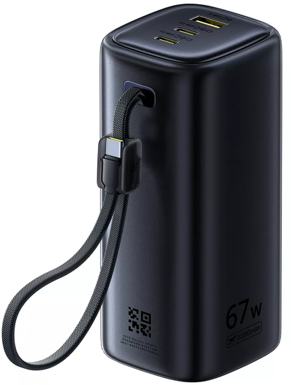 Batteria Esterna Baseus EnerGeek GX11, 20000mAh, 67W, QC + PD, 1 x USB-A - 2 x USB-C, Nera E0025701