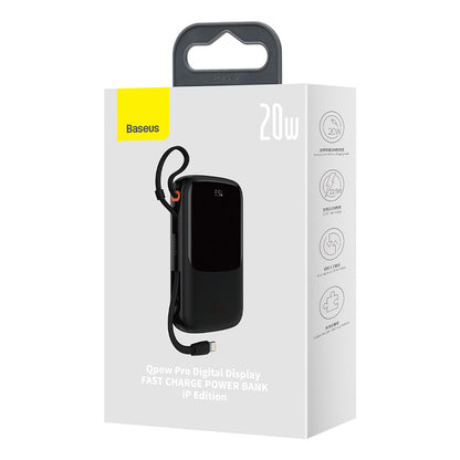 Batterie Externe Baseus Qpow Pro, 20000mAh, 20W, QC + PD, 1 x Lightning - 1 x USB-A - 1 x USB-C, Noire PPQD040001