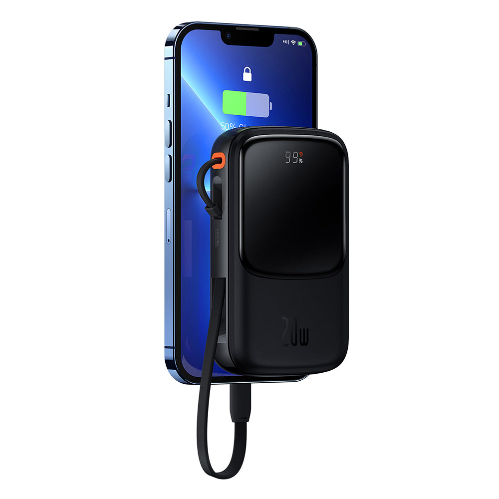 Batterie Externe Baseus Qpow Pro, 20000mAh, 20W, QC + PD, 1 x Lightning - 1 x USB-A - 1 x USB-C, Noire PPQD040001