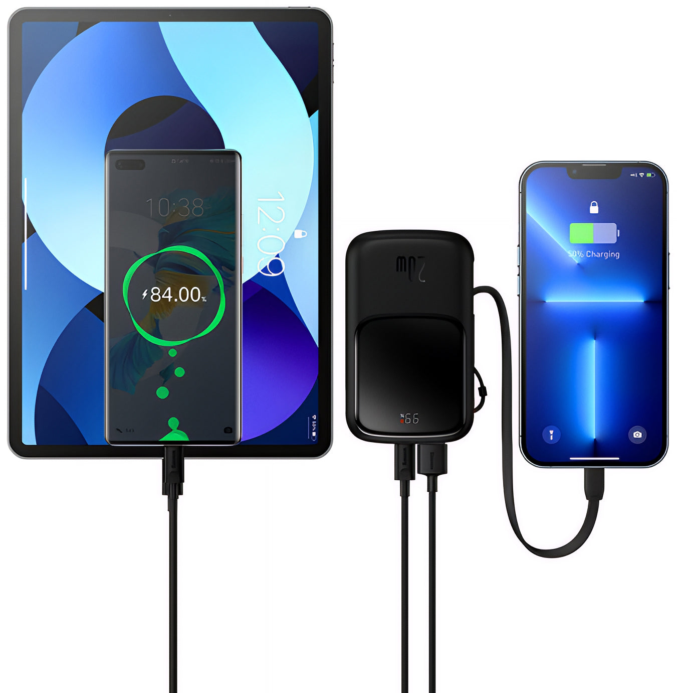 Batteria Esterna Baseus Qpow Pro, 20000mAh, 20W, QC + PD, 1 x Lightning - 1 x USB-A - 1 x USB-C, Nera PPQD060201