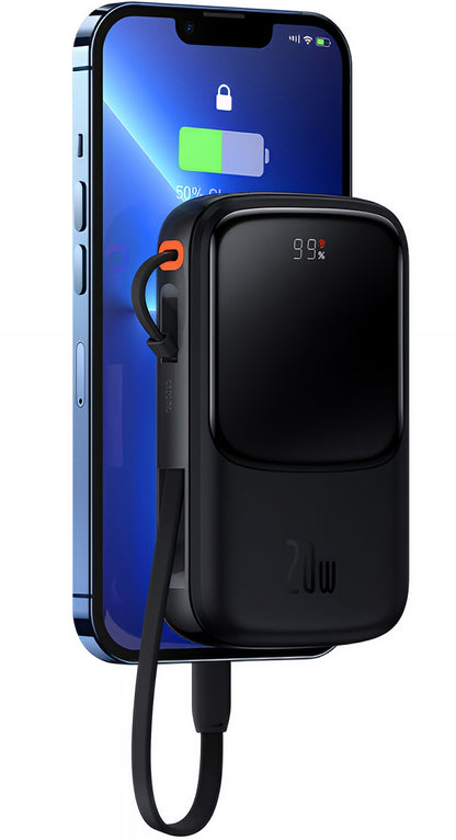 Batteria Esterna Baseus Qpow Pro, 20000mAh, 20W, QC + PD, 1 x Lightning - 1 x USB-A - 1 x USB-C, Nera PPQD060201