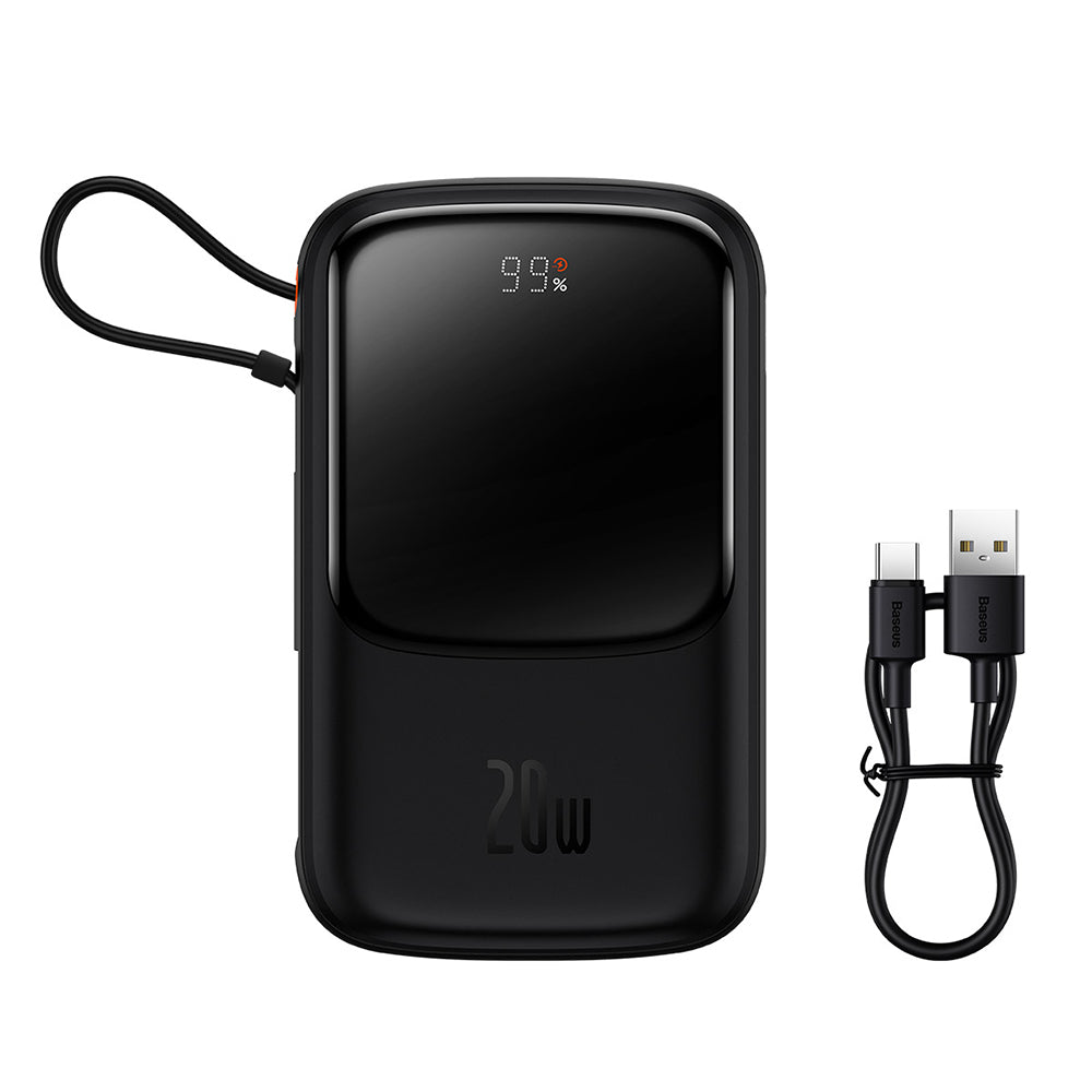 Batterie Externe Baseus Qpow Pro, 20000mAh, 20W, QC + PD, 1 x Lightning - 1 x USB-A - 1 x USB-C, Noire PPQD040001