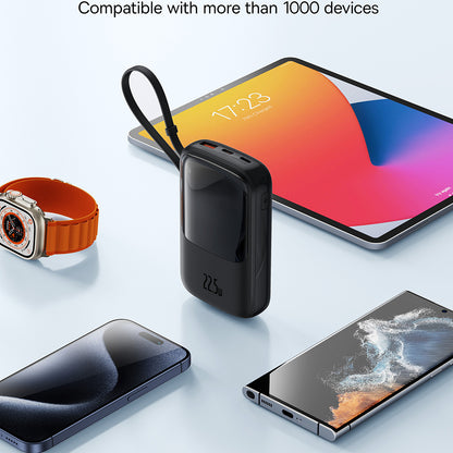 Batterie Externe Baseus Qpow Pro+, 10000mAh, 22.5W, QC + PD, 1 x USB-A - 2 x USB-C, Noire P10067101113-00