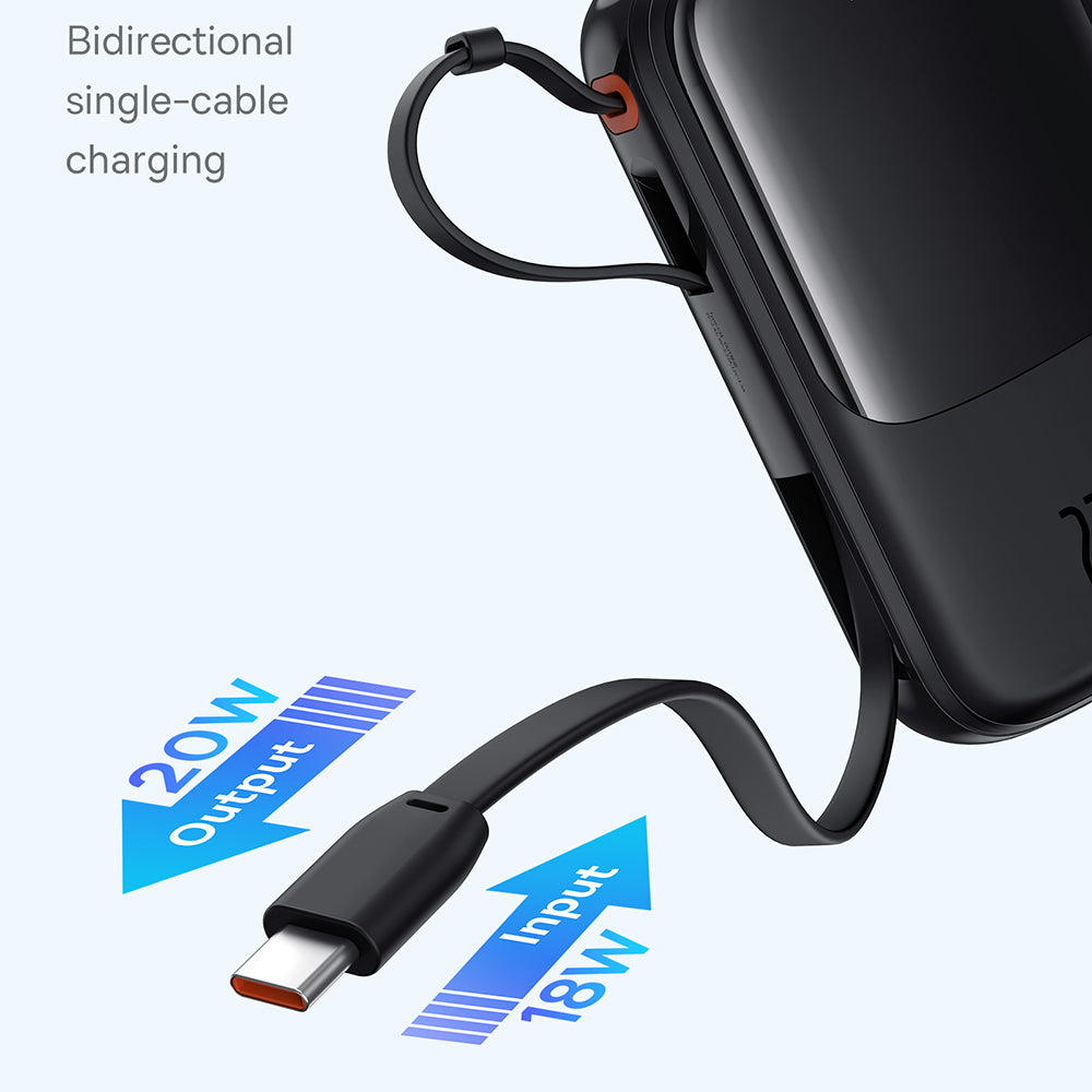 Batterie Externe Baseus Qpow Pro+, 10000mAh, 22.5W, QC + PD, 1 x USB-A - 2 x USB-C, Noire P10067101113-00