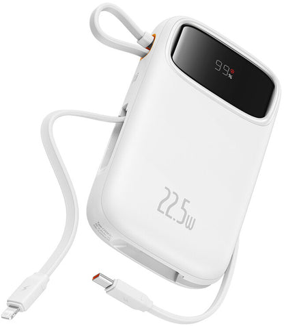 Batterie Externe Baseus Qpow2, 10000mAh, 22.5W, QC + PD, 1 x Lightning - 1 x USB-A - 2 x USB-C, Blanche P10055003223-00