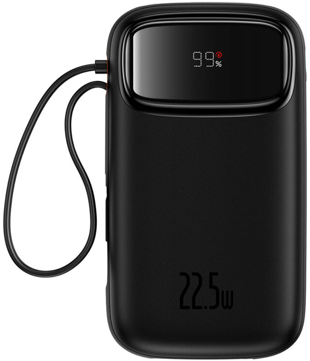 Externer Akku Baseus Qpow2, 10000mAh, 22.5W, QC + PD, 1 x Lightning - 1 x USB-A - 2 x USB-C, Schwarz P10055003113-00