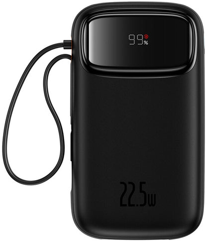 Externer Akku Baseus Qpow2, 10000mAh, 22.5W, QC + PD, 1 x Lightning - 1 x USB-A - 2 x USB-C, Schwarz P10055003113-00