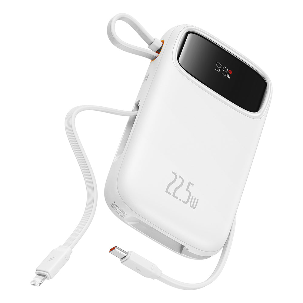 Batteria Esterna Baseus Qpow2, 20000mAh, 22.5W, QC + PD, 1 x Lightning - 1 x USB-A - 2 x USB-C, Bianca P10055002223-00