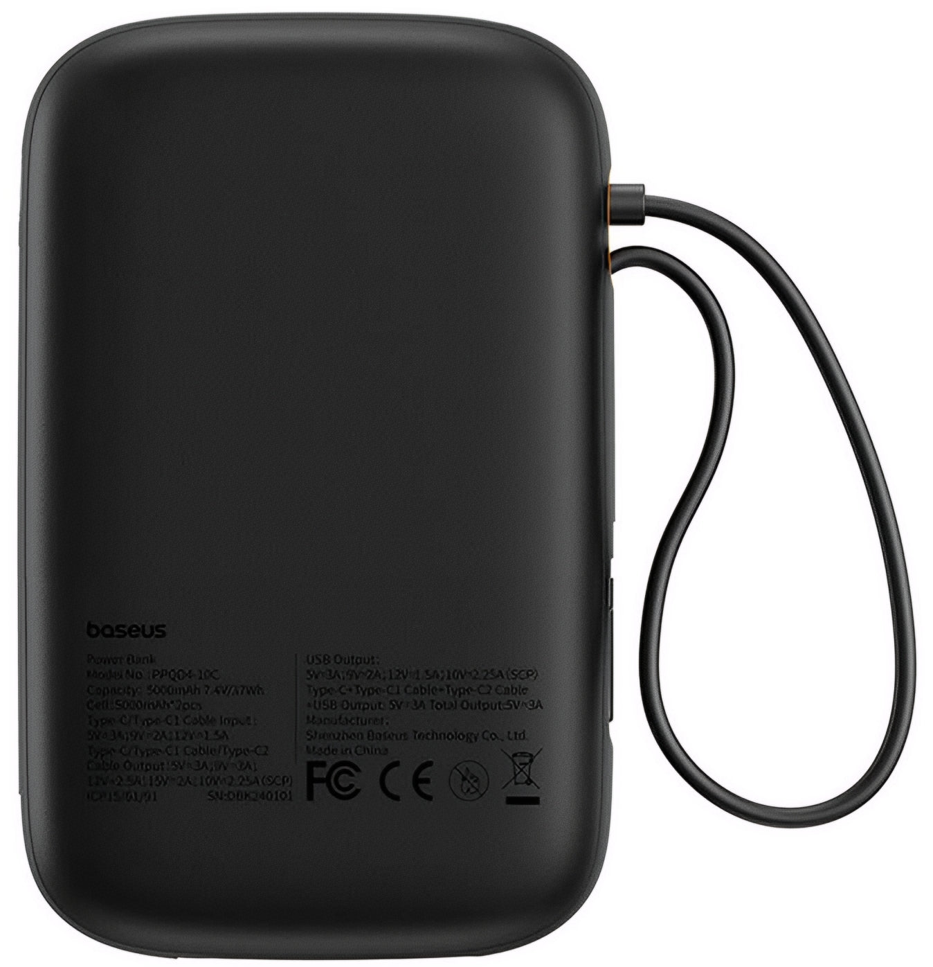 Batterie Externe Baseus Qpow2, 20000mAh, 30W, QC + PD, 1 x USB-A - 3 x USB-C, Noire P10055009113-00