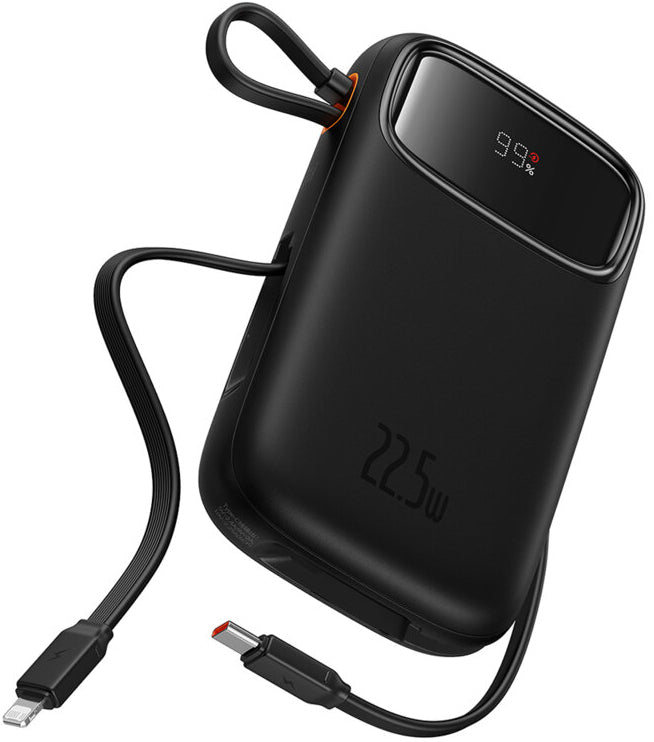 Externer Akku Baseus Qpow2, 10000mAh, 22.5W, QC + PD, 1 x Lightning - 1 x USB-A - 2 x USB-C, Schwarz P10055003113-00