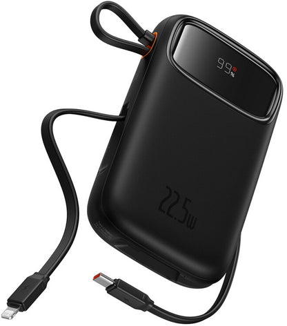 Externer Akku Baseus Qpow2, 10000mAh, 22.5W, QC + PD, 1 x Lightning - 1 x USB-A - 2 x USB-C, Schwarz P10055003113-00