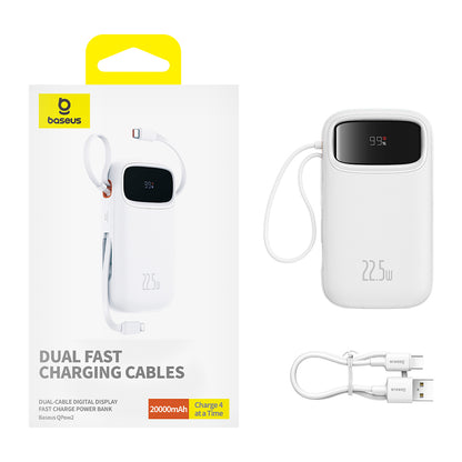Batteria Esterna Baseus Qpow2, 20000mAh, 22.5W, QC + PD, 1 x Lightning - 1 x USB-A - 2 x USB-C, Bianca P10055002223-00