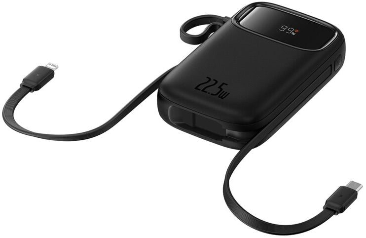 Externer Akku Baseus Qpow2, 10000mAh, 22.5W, QC + PD, 1 x Lightning - 1 x USB-A - 2 x USB-C, Schwarz P10055003113-00