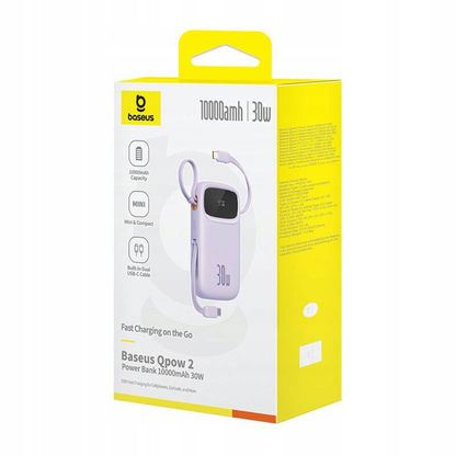 Batteria Esterna Baseus Qpow2, 10000mAh, 30W, QC + PD, 1 x USB-A - 3 x USB-C, Viola P10055008513-00