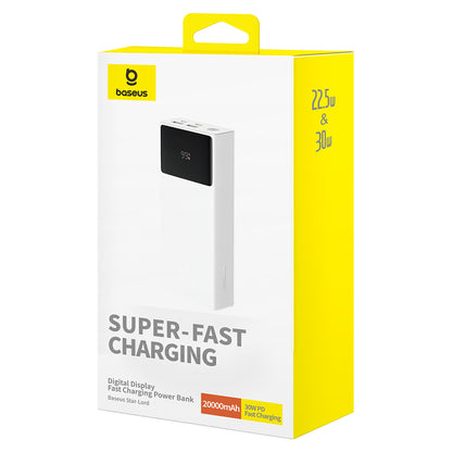 Batteria Esterna Baseus Star Lord, 20000mAh, 30W, QC + PD, 1 x USB-C - 2 x USB-A, Bianca P10022904213-00