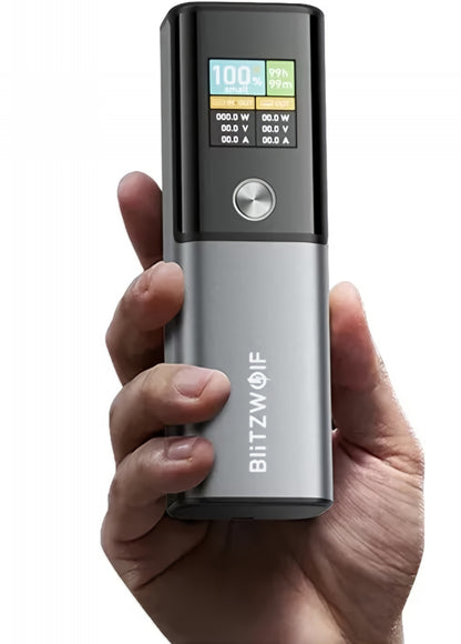 Externe Batterie BlitzWolf BW-P23, 14000mAh, 100W, QC + PD, 1 x USB-A - 1 x USB-C, Grau