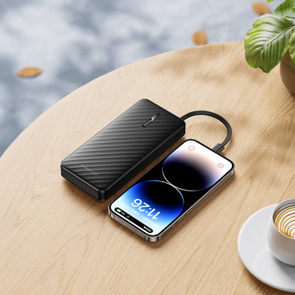 Externe Batterie Borofone BJ84 Smooth, 10000mAh, 10W, 1 x Lightning - 1 x microUSB - 1 x USB-A - 1 x USB-C, Schwarz