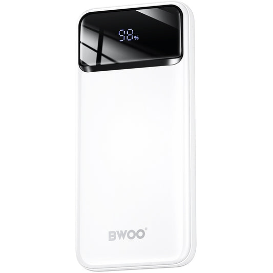 Batteria Esterna BWOO BO-P34, 10000mAh, 22.5W, QC + PD, 1 x USB-C - 2 x USB-A, Bianca