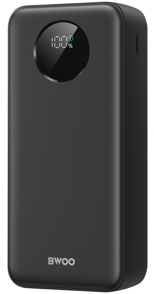 Externer Akku BWOO BO-P64, 30000mAh, 22.5W, QC + PD, 1 x USB-C - 2 x USB-A, Schwarz