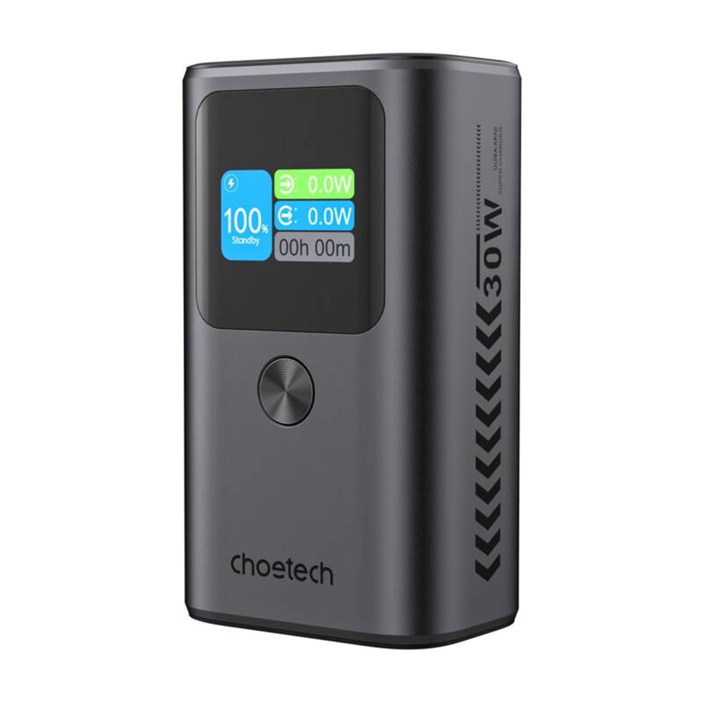 Externer Akku Choetech B701, 10000mAh, 30W, QC + PD, 1 x USB-A - 2 x USB-C, Schwarz