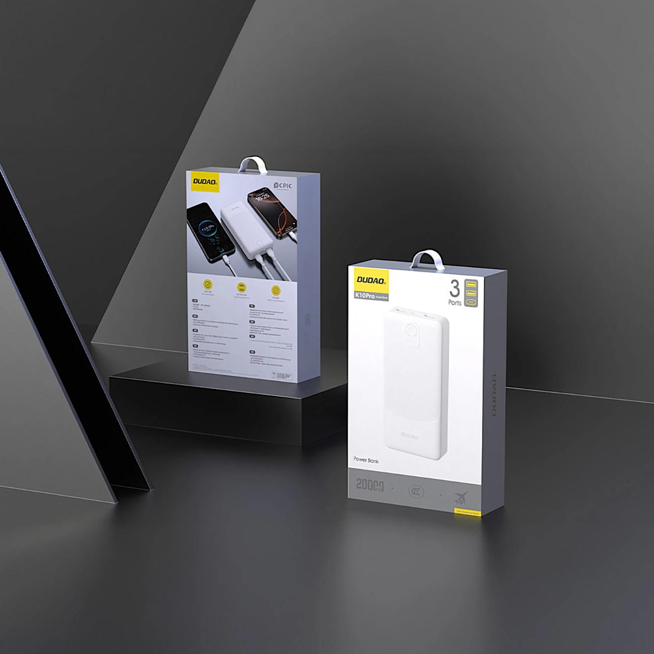 Externer Akku Dudao K10Pro, 20000mAh, 12W, 2 x USB-A, Weiß