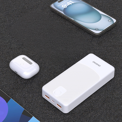 Externer Akku Dudao K10Pro, 20000mAh, 12W, 2 x USB-A, Weiß