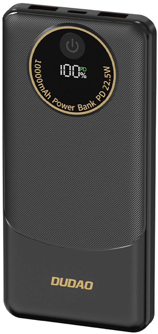 Batterie Externe Dudao K12, 10000mAh, 22.5W, QC + PD, 1 x USB-C - 2 x USB-A, Noire