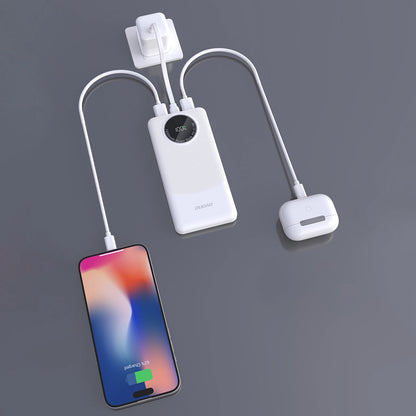 Batteria Esterna Dudao K12, 10000mAh, 22.5W, QC + PD, 1 x USB-C - 2 x USB-A, Bianca