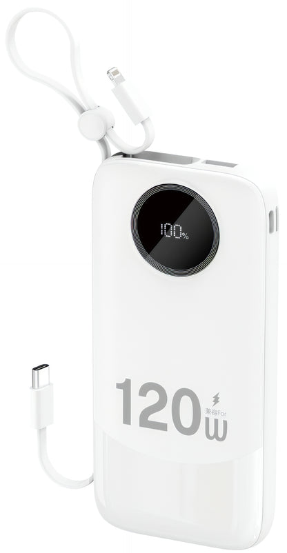 Batteria Esterna Dudao K13, 10000mAh, 22.5W, QC + PD, 1 x Lightning - 1 x USB-A - 2 x USB-C, Bianca