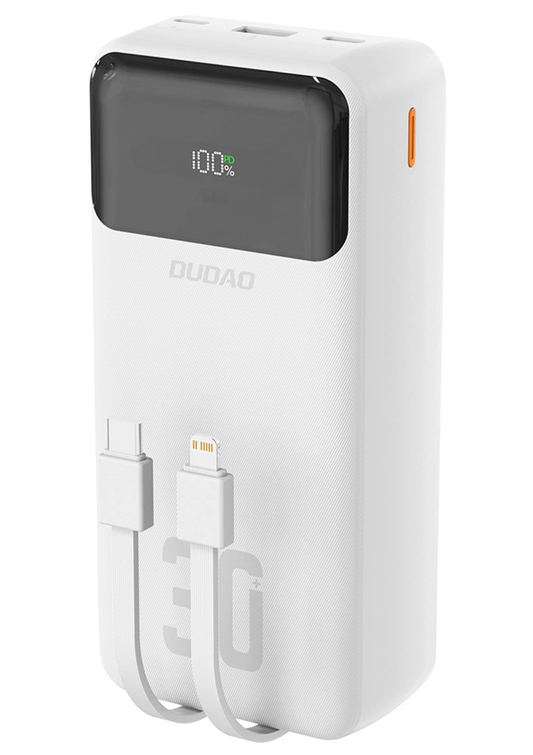 Batterie Externe Dudao K15MAX, 30000mAh, 22,5W, QC + PD, 1 x USB-A - 2 x Lightning - 2 x USB-C, Blanc
