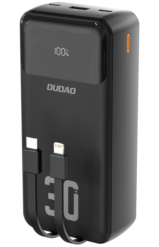 Batterie Externe Dudao K15MAX, 30000mAh, 22,5W, QC + PD, 1 x USB-A - 2 x Lightning - 2 x USB-C, Noire