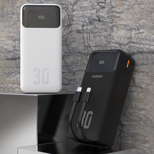 Batterie Externe Dudao K15MAX, 30000mAh, 22,5W, QC + PD, 1 x USB-A - 2 x Lightning - 2 x USB-C, Noire