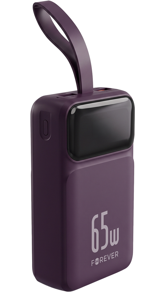 Batterie Externe Forever Vibe-TB65, 20000mAh, 65W, QC + PD, 2 x USB-A - 2 x USB-C, Bordeaux