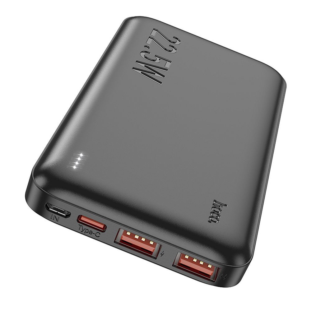 Batteria Esterna HOCO J101, 10000mAh, 22.5W, QC + PD, 1 x USB-C - 2 x USB-A, Nera