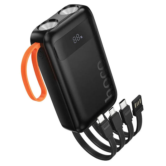 Batterie Externe HOCO J151, 10000mAh, 10W, 1 x Lightning - 1 x microUSB - 1 x USB-A - 1 x USB-C, Noire
