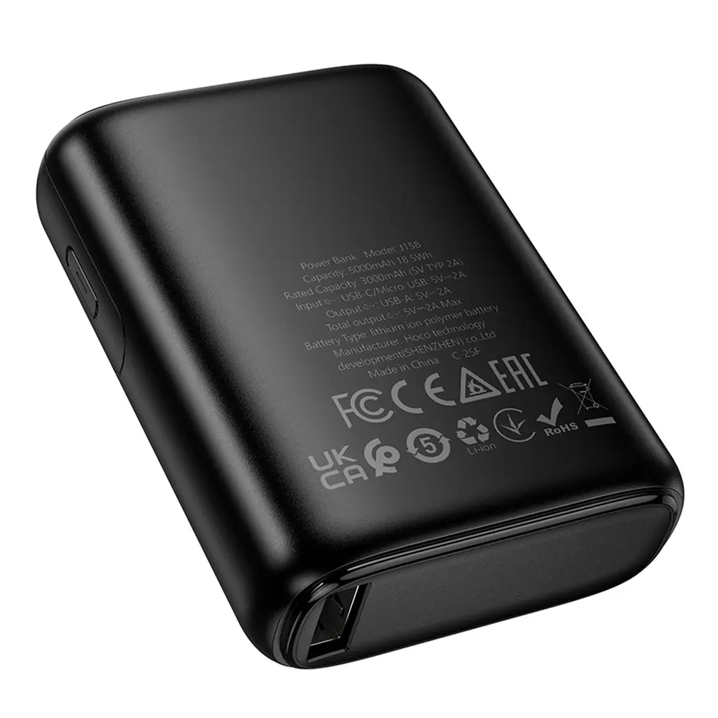 Externe Batterie HOCO J158, 5000mAh, 10W, 1 x USB-A, Schwarz