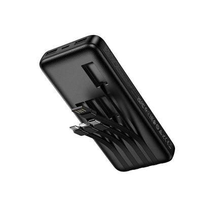 Batteria Esterna HOCO J163, 10000mAh, 10W, 1 x Lightning - 1 x microUSB - 2 x USB-A - 1 x USB-C, Nera
