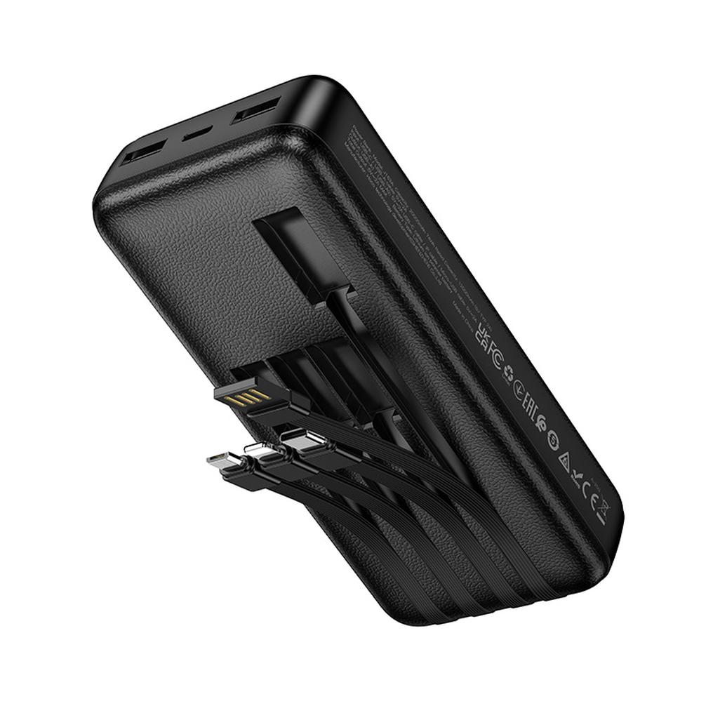 Batterie externe HOCO J163A, 20 000 mAh, 10 W, 1 x Lightning - 1 x microUSB - 1 x USB-C - 2 x USB-A, noire