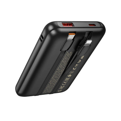 Batteria Esterna HOCO Q37, 10000mAh, 22.5W, QC + PD, 1 x Lightning - 1 x USB-A - 2 x USB-C, Nera