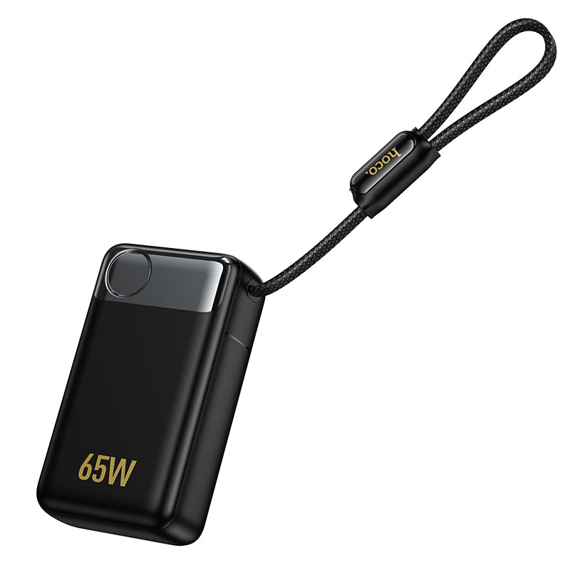Batterie Externe HOCO Q53, 12000mAh, 65W, QC + PD, 1 x USB-A - 2 x USB-C, Noire
